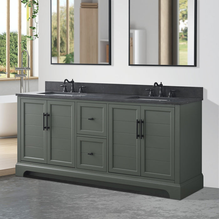 Vannes 72" Double Sink Bathroom Vanity in Silver Grey / White / Vintage Green / Vintage Spruce Blue - HomeBeyond