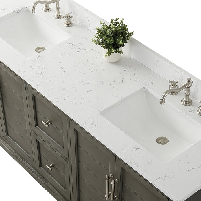 Vannes 72" Double Sink Bathroom Vanity in Silver Grey / White / Vintage Green / Vintage Spruce Blue - HomeBeyond