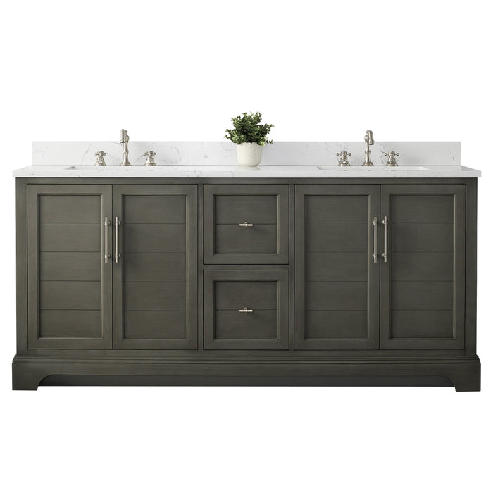 Vannes 72" Double Sink Bathroom Vanity in Silver Grey / White / Vintage Green / Vintage Spruce Blue - HomeBeyond