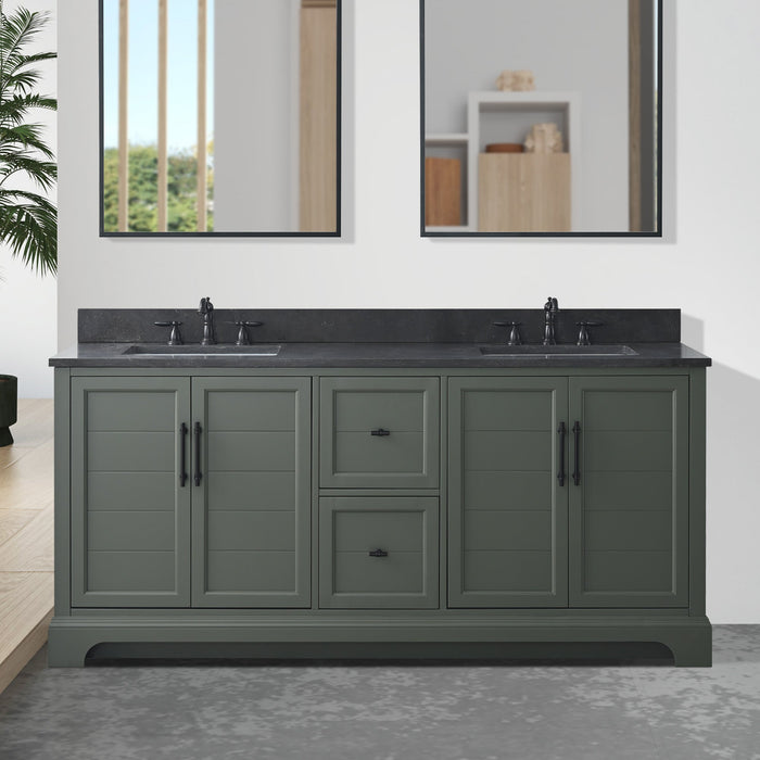 Vannes 72" Double Sink Bathroom Vanity in Silver Grey / White / Vintage Green / Vintage Spruce Blue - HomeBeyond