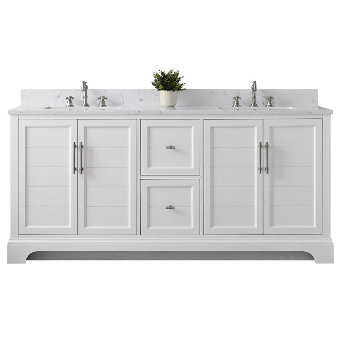 Vannes 72" Double Sink Bathroom Vanity in Silver Grey / White / Vintage Green / Vintage Spruce Blue - HomeBeyond