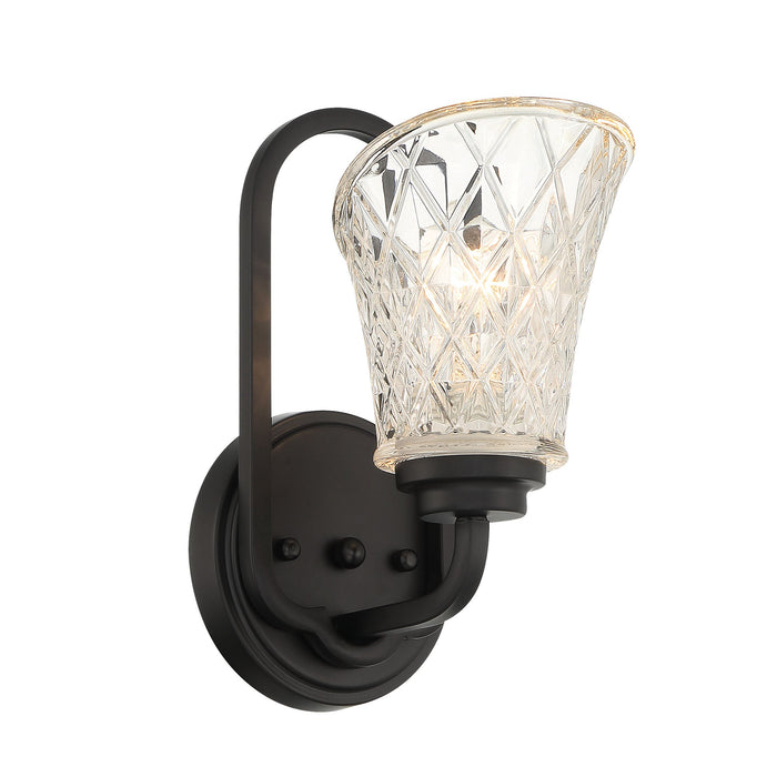 1 Light Dimmable Black Armed Sconce Lighting - HomeBeyond