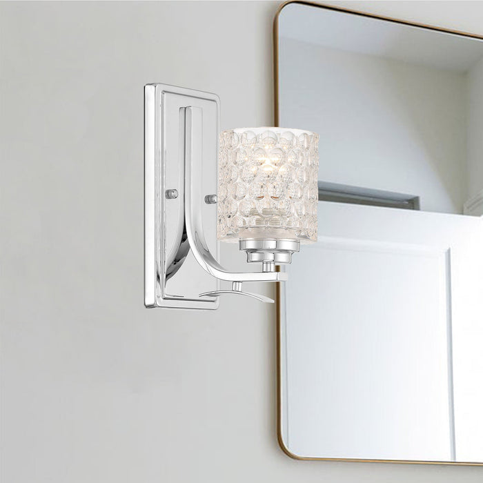 1 Light Dimmable Chrome Armed Sconce Lighting - HomeBeyond