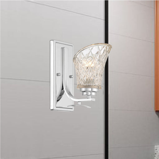 1 Light Dimmable Chrome Armed Sconce Lighting - HomeBeyond