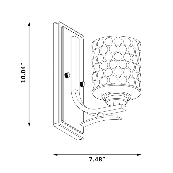 1 Light Dimmable Chrome Armed Sconce Lighting - HomeBeyond