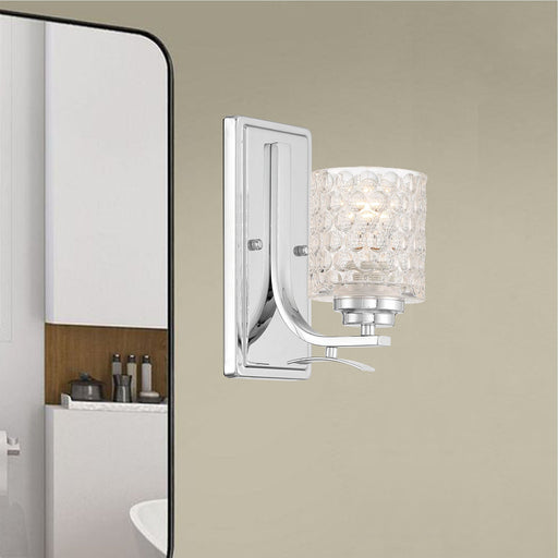 1 Light Dimmable Chrome Armed Sconce Lighting - HomeBeyond