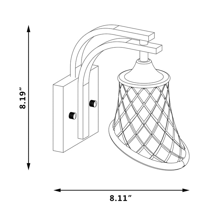 1 Light Dimmable Polished Chrome Armed Sconce Lighting - HomeBeyond