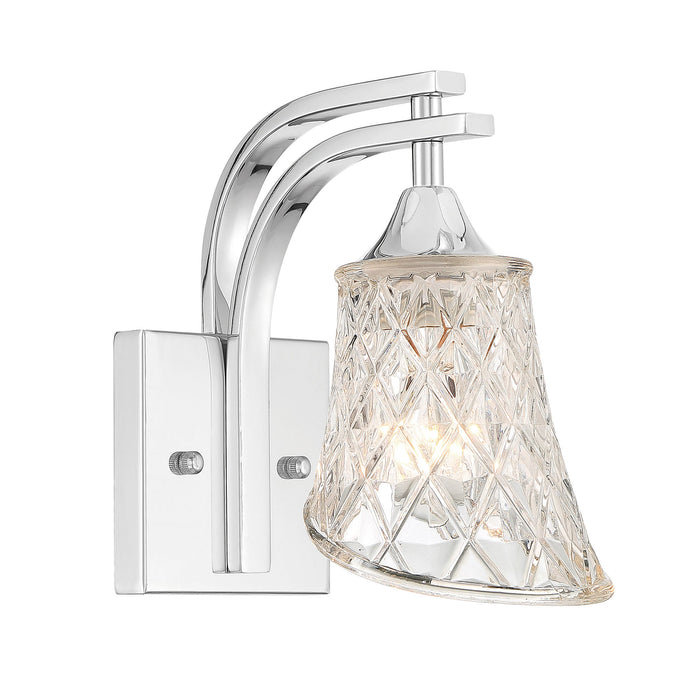 1 Light Dimmable Polished Chrome Armed Sconce Lighting - HomeBeyond