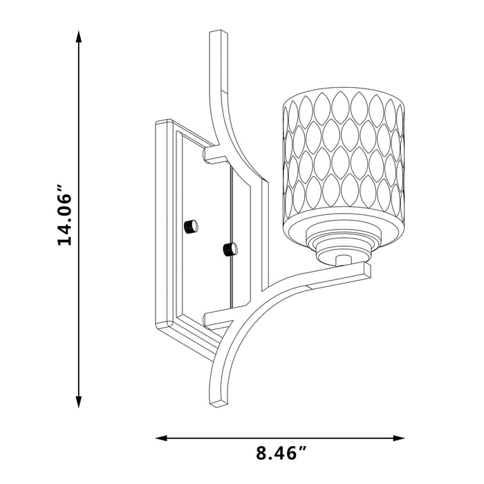 1 Light Dimmable Weathered Black Armed Sconce Lighting - HomeBeyond