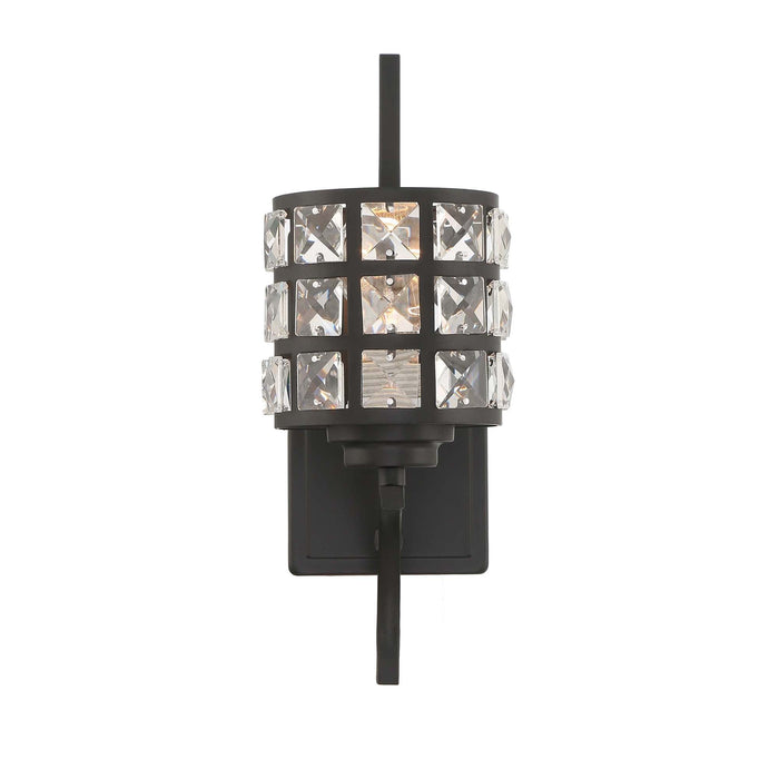 1 Light Dimmable Weathered Black Armed Sconce Lighting - HomeBeyond