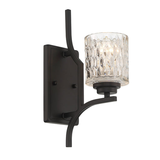 1 Light Dimmable Weathered Black Armed Sconce Lighting - HomeBeyond
