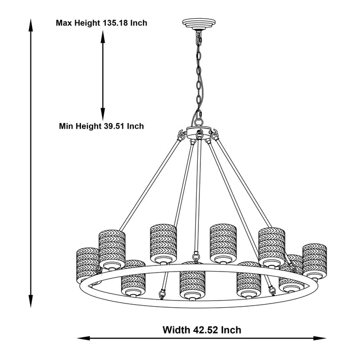 10 Lights Crystal Wagon Wheel Chandelier Lighting in Antique Silver - HomeBeyond