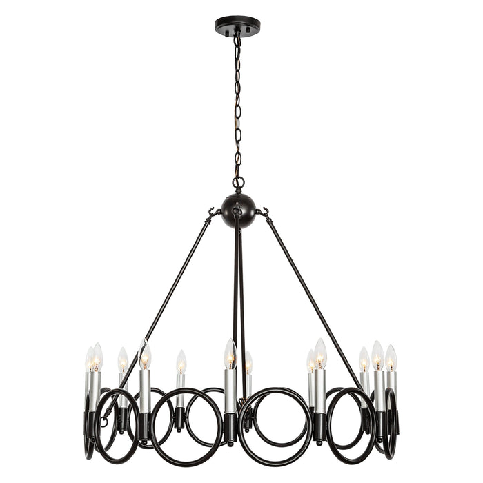 12 Light Wagon Wheel Candle Style Chandelier - HomeBeyond