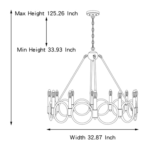 12 Light Wagon Wheel Candle Style Chandelier - HomeBeyond