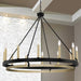 12-Lights Candle Style Wagon Wheel Chandelier Lighting Farmhouse Candle Ceiling Light Fixtures - HomeBeyond