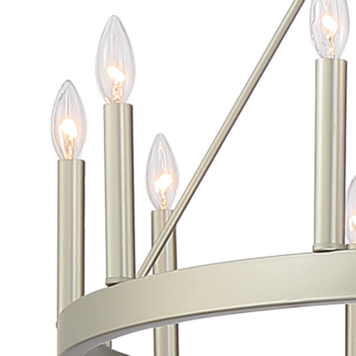 12 Lights Wagon Wheel Chandelier Light Farmhouse Candle Ceiling Light Fixtures - HomeBeyond