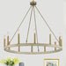 12-Lights Wagon Wheel Chandelier Light Farmhouse Candle Ceiling Light Fixtures - HomeBeyond