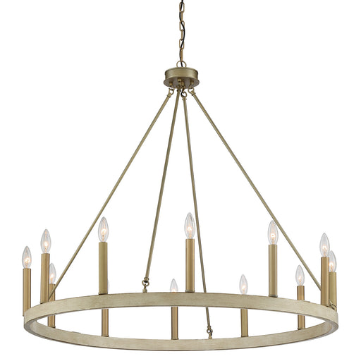 12-Lights Wagon Wheel Chandelier Light Farmhouse Candle Ceiling Light Fixtures - HomeBeyond