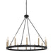 12-Lights Wagon Wheel Chandelier Lighting Farmhouse Candle Ceiling Light Fixtures - HomeBeyond