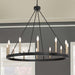 12-Lights Wagon Wheel Chandelier Lighting Farmhouse Candle Ceiling Light Fixtures - HomeBeyond