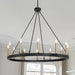 12-Lights Wagon Wheel Chandelier Lighting Farmhouse Candle Ceiling Light Fixtures - HomeBeyond