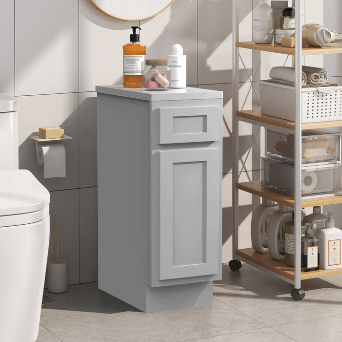 12" Single Right Offset Vanity Base Cabinet - HomeBeyond