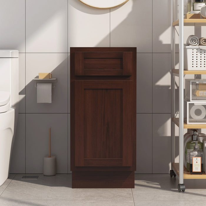 15" Single Right Offset Vanity Base Cabinet - HomeBeyond