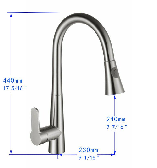 17.3" Pull Out Kitchen Faucet - HomeBeyond