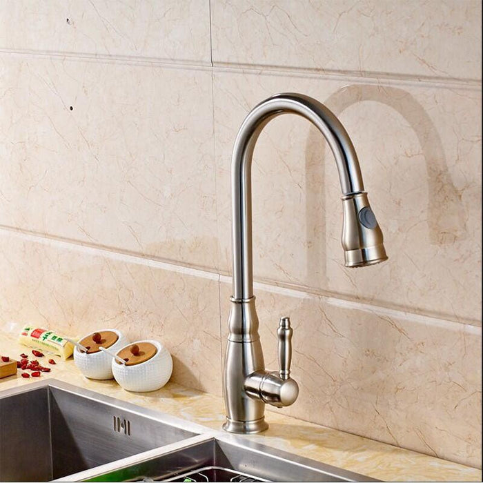 17.3" Pull Out Kitchen Faucet Single Handle - HomeBeyond