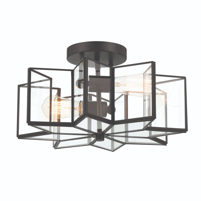 2 Light 16.14 Inches Unique Statement Star Semi Flush Mount Lighting - HomeBeyond