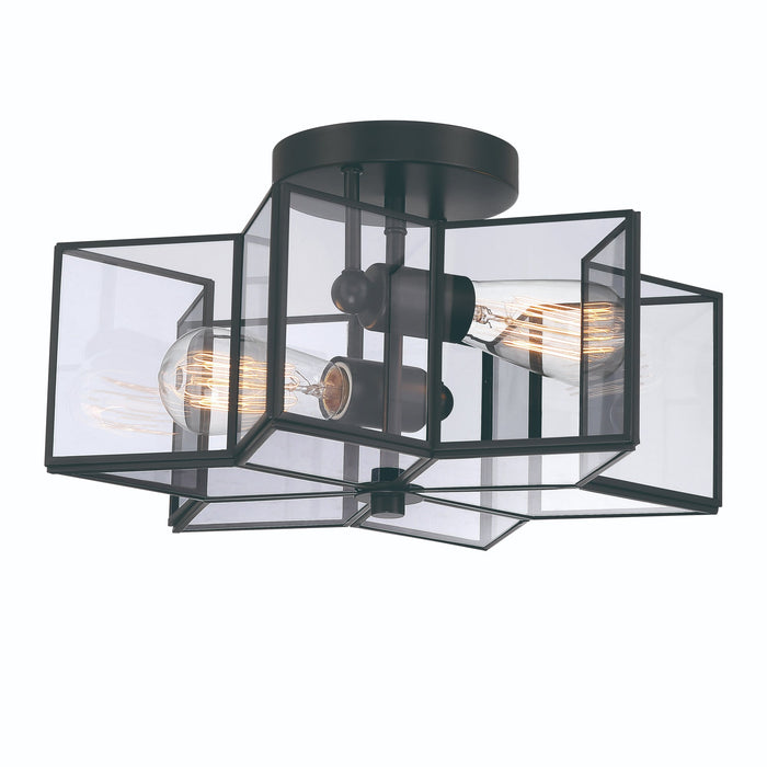 2 Light 16.14 Inches Unique Statement Star Semi Flush Mount Lighting - HomeBeyond