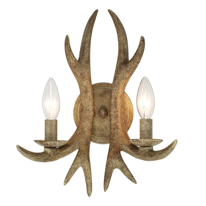 2 Lights Dimmable Candle Antler Wall Light Fixtures for Porch Bedroom Hallway Living Room - HomeBeyond