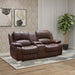 2-Pieces Bonded Leather Motion Glider Recliner Loveseat Sofa - HomeBeyond