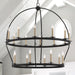 20 Lights Wagon Wheel Chandelier Lighting in Classic Black - HomeBeyond