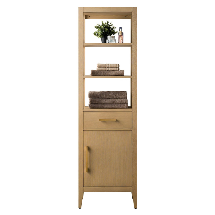 21" Freestanding Linen Cabinet with Soft Close Door and Drawer - HomeBeyond