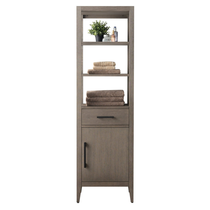 21" Freestanding Linen Cabinet with Soft Close Door and Drawer - HomeBeyond