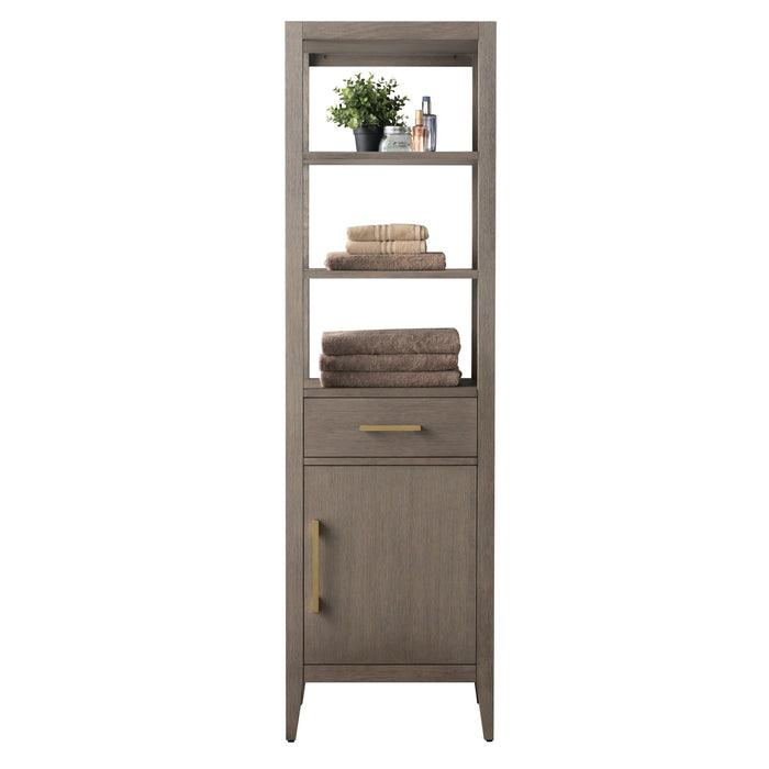 21" Freestanding Linen Cabinet with Soft Close Door and Drawer - HomeBeyond