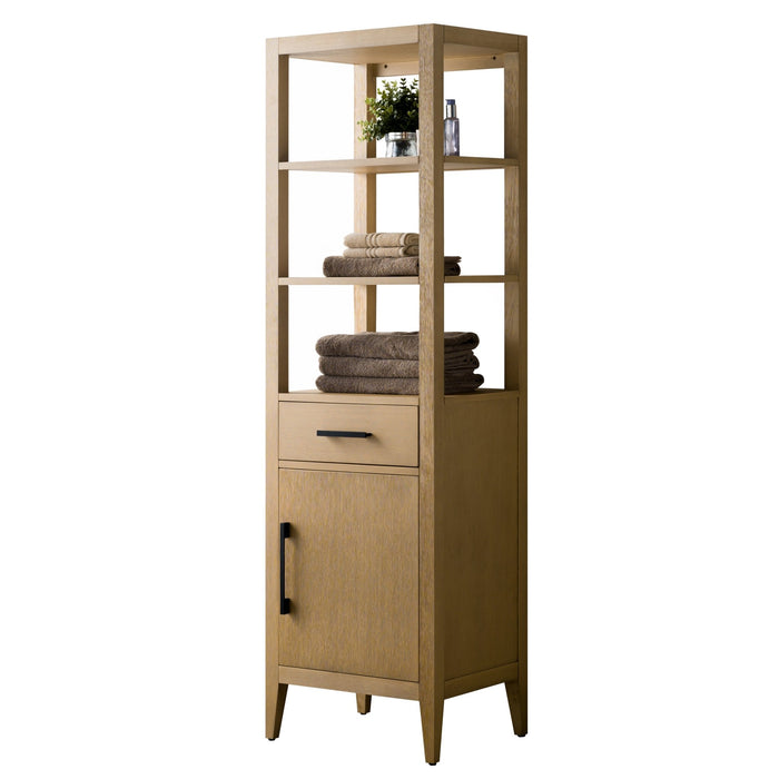 21" Freestanding Linen Cabinet with Soft Close Door and Drawer - HomeBeyond