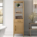 21" Freestanding Linen Cabinet with Soft Close Door and Drawer - HomeBeyond