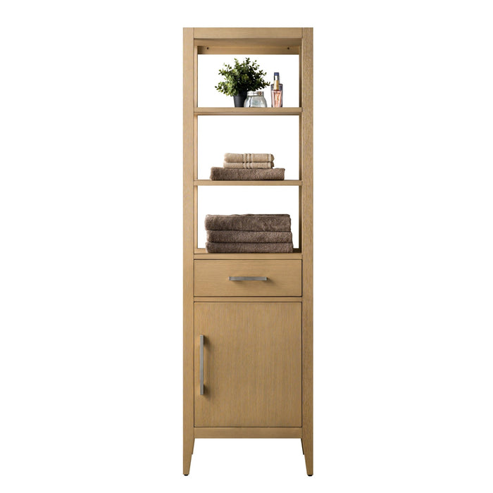 21" Freestanding Linen Cabinet with Soft Close Door and Drawer - HomeBeyond