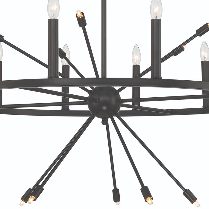 22 Candle Style Light Wagon Wheel Chandelier Light Fixture - HomeBeyond