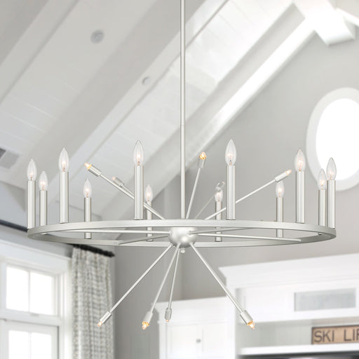 22 Candle Style Light Wagon Wheel Chandelier Light Fixture - HomeBeyond