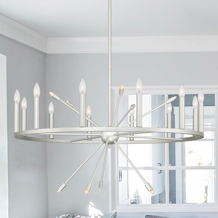 22 Candle Style Light Wagon Wheel Chandelier Light Fixture - HomeBeyond