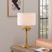 22.24" Gold Table Lamp with Fabric Shade - HomeBeyond