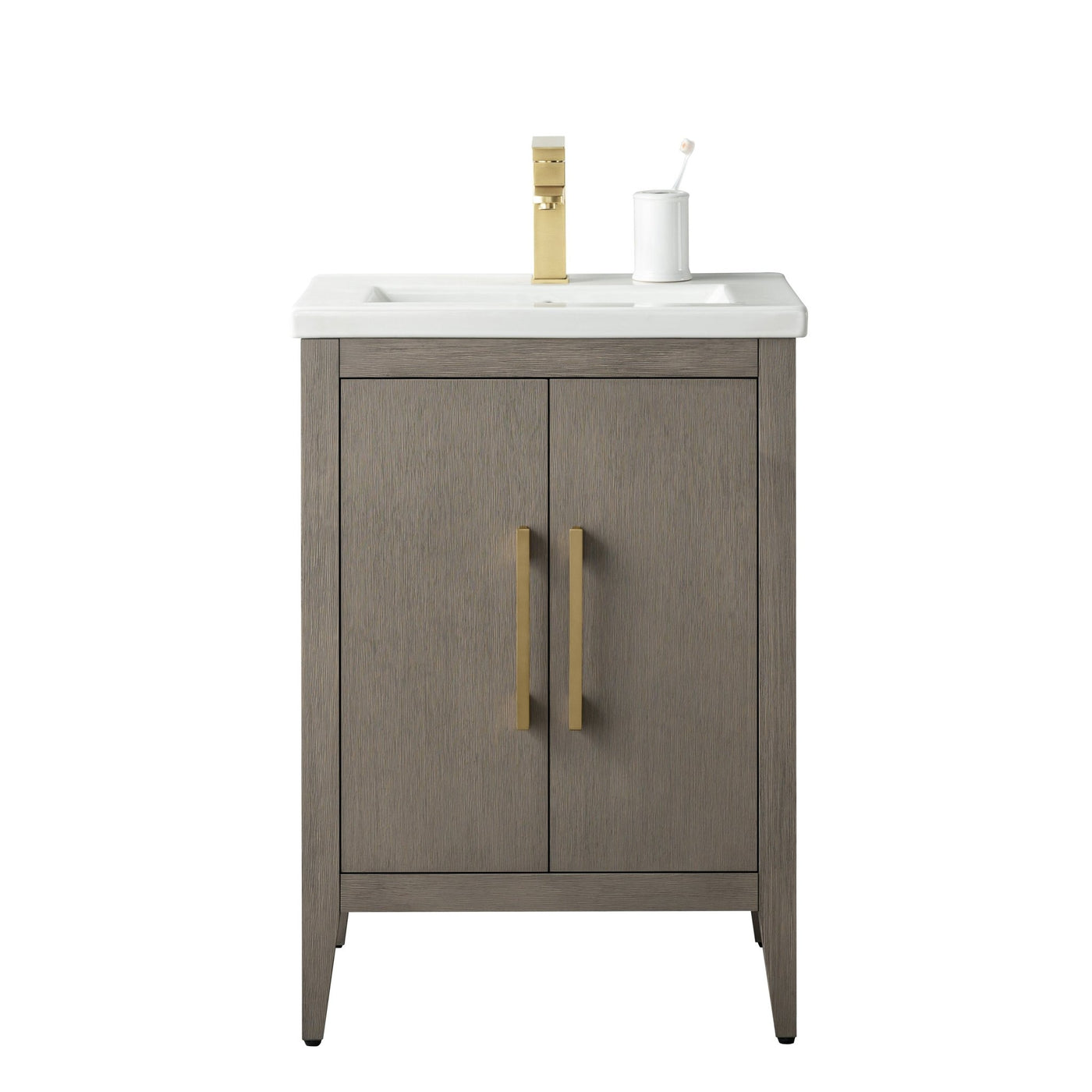 24" Single Sink Bathroom Vanity Cabinet with Ceramic Top — HomeBeyond