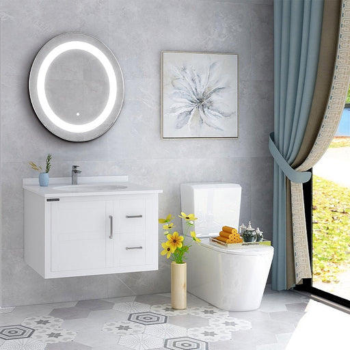 24" x 24" Frameless LED Lighted Illuminated Bathroom Vanity Wall Mirror - HomeBeyond