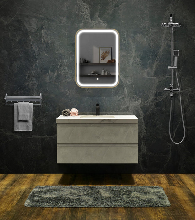 24" x 31.5" Large LED Lighted Bathroom Vanity Wall Mirror with Touch Sensor - HomeBeyond