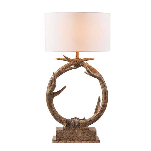 26.77" Antler Brown Table Lamp with Fabric Shade - HomeBeyond