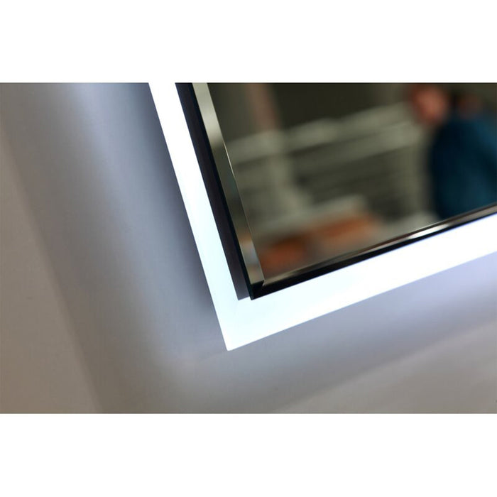 28" x 28" Square Frameless LED Lighted Illuminated Bathroom Wall Mounted Vanity Mirror High Lumen 5500 K LED - HomeBeyond