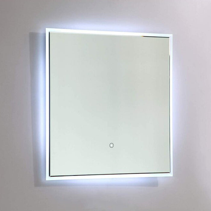 28" x 28" Square Frameless LED Lighted Illuminated Bathroom Wall Mounted Vanity Mirror High Lumen 5500 K LED - HomeBeyond